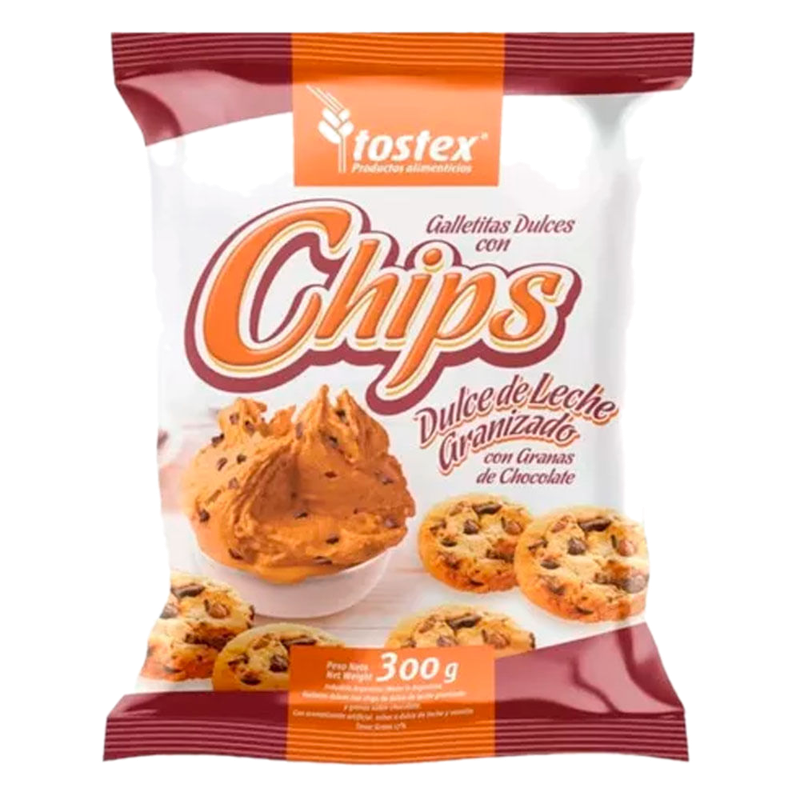 Galletas Chips Dulce De Leche Tostex 300 G