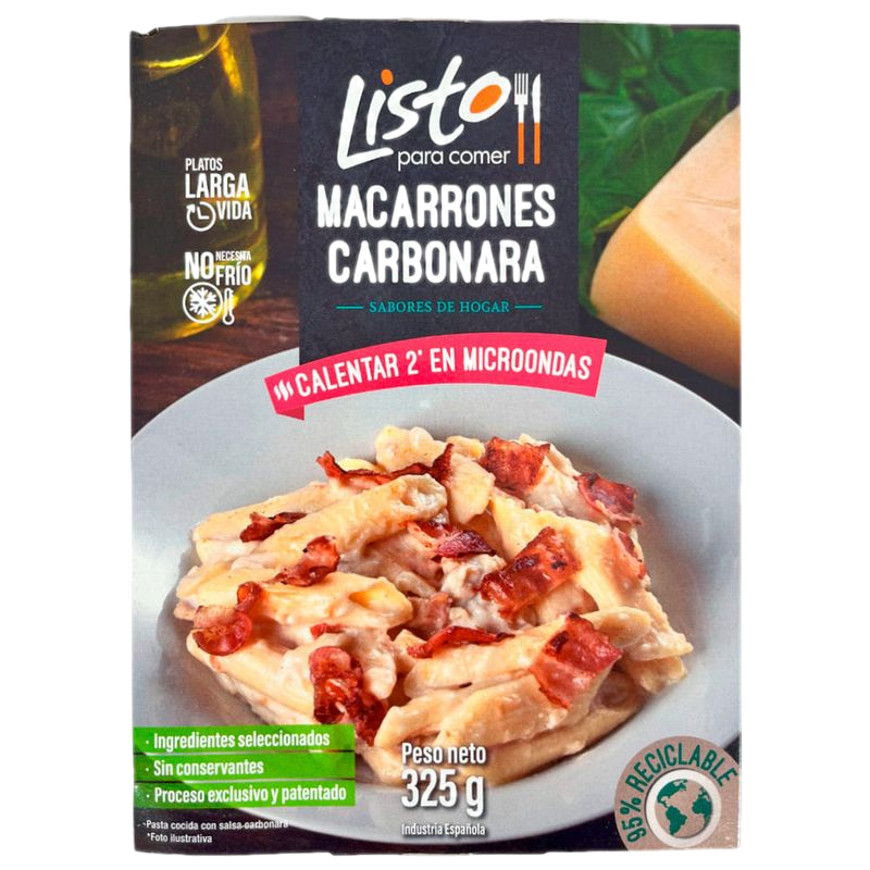 Macarrones Con Salsa Carbonara Listo Para Comer 325 G