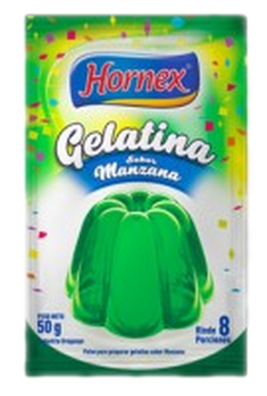 Gelatina Hornex Manzana 8p 60 G