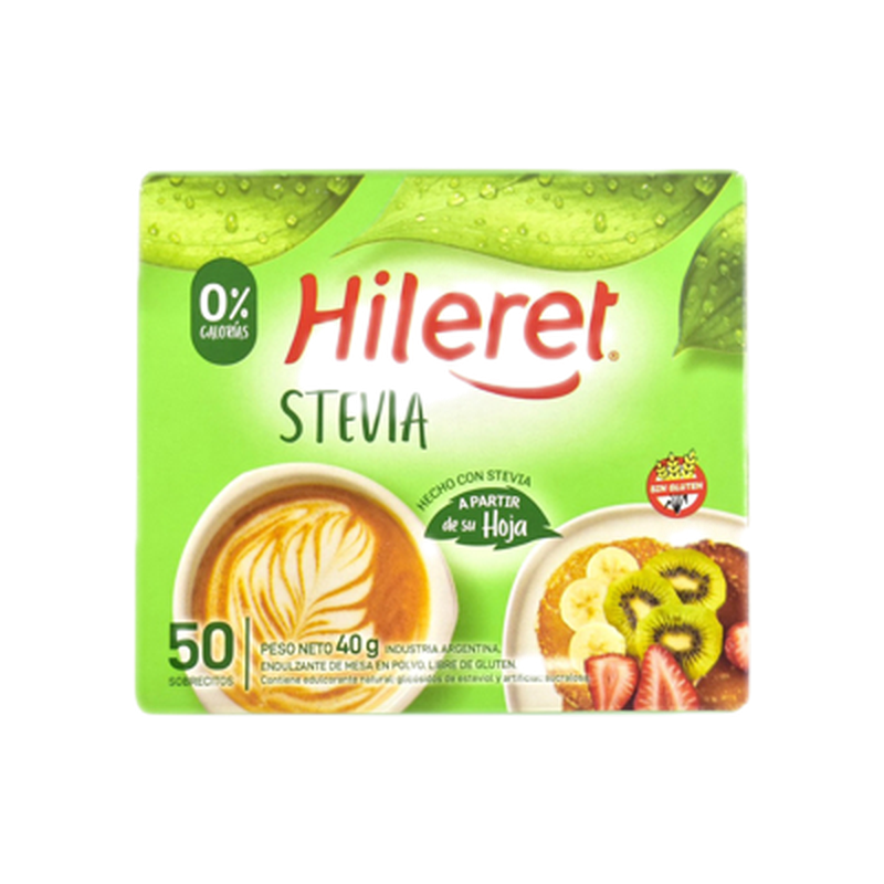 Edulcorante Hileret Stevia 50 Sobres