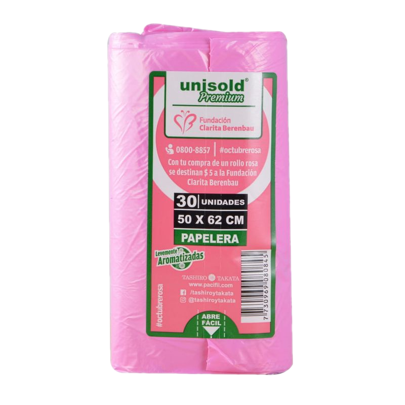 Bolsa Residuo En Rollo Solubol 50 X 62 Rosa 30 Unidades