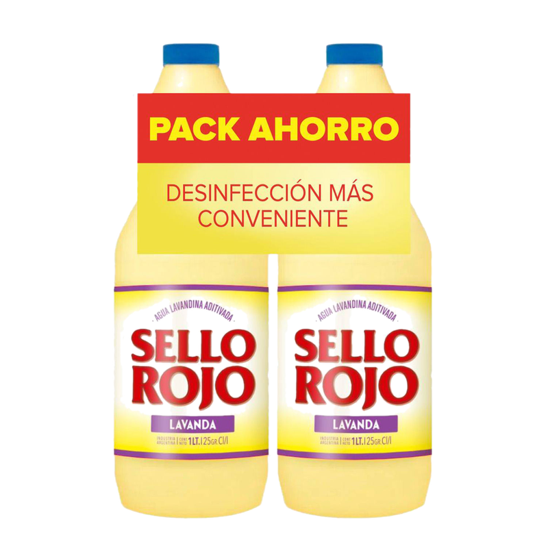 Lavandina Sello Rojo 1 L 2 Unidades