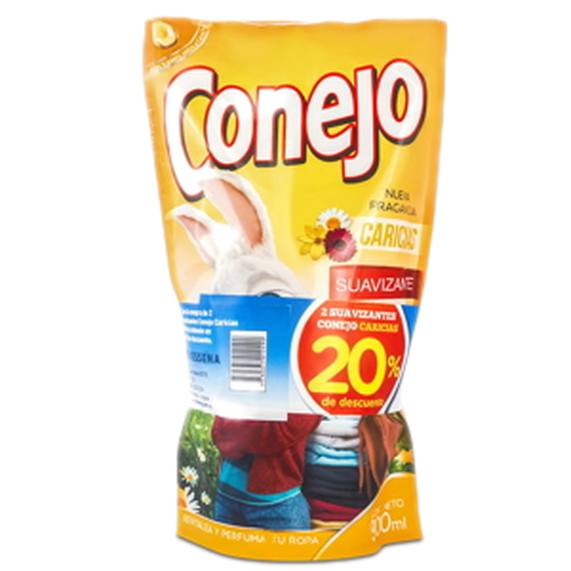 Suavizante Conejo Caricias Doypack 900 Ml 2 Unidades