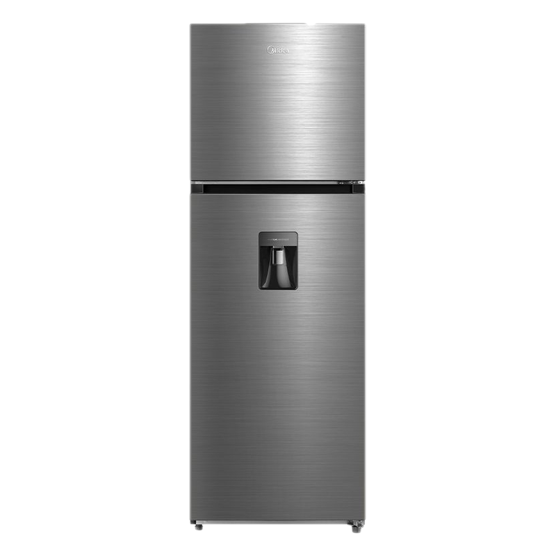 Refrigerador Midea 281 L Frío Seco Inox Inverter Con Dispensador Mdrt385mtr46winv