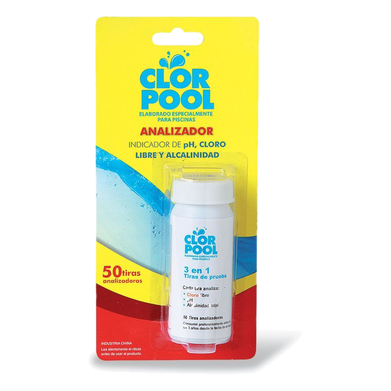 Tiras Analizadoras Para Piscina Clor Pool 50 Unidades