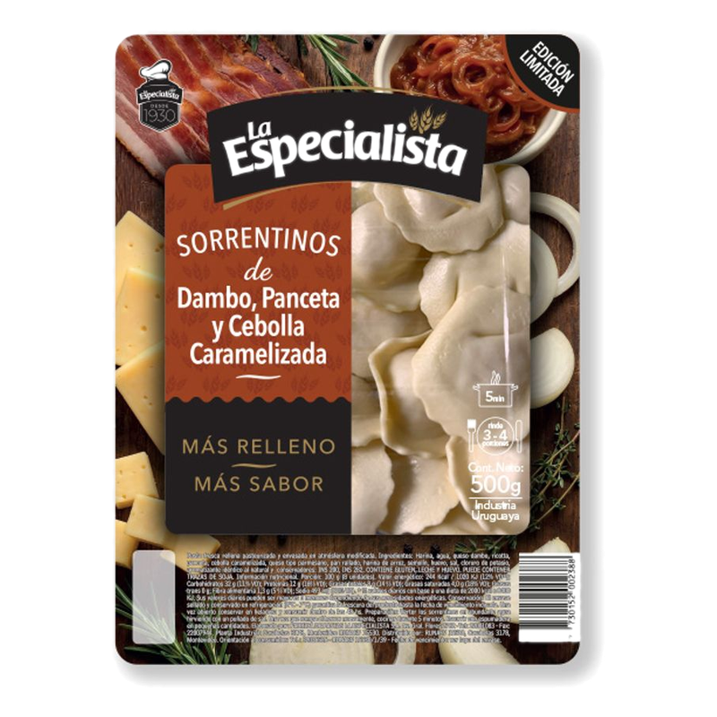 Sorrentinos La Especialista Dambo, Panceta Y Cebolla Caramelizada 500 G