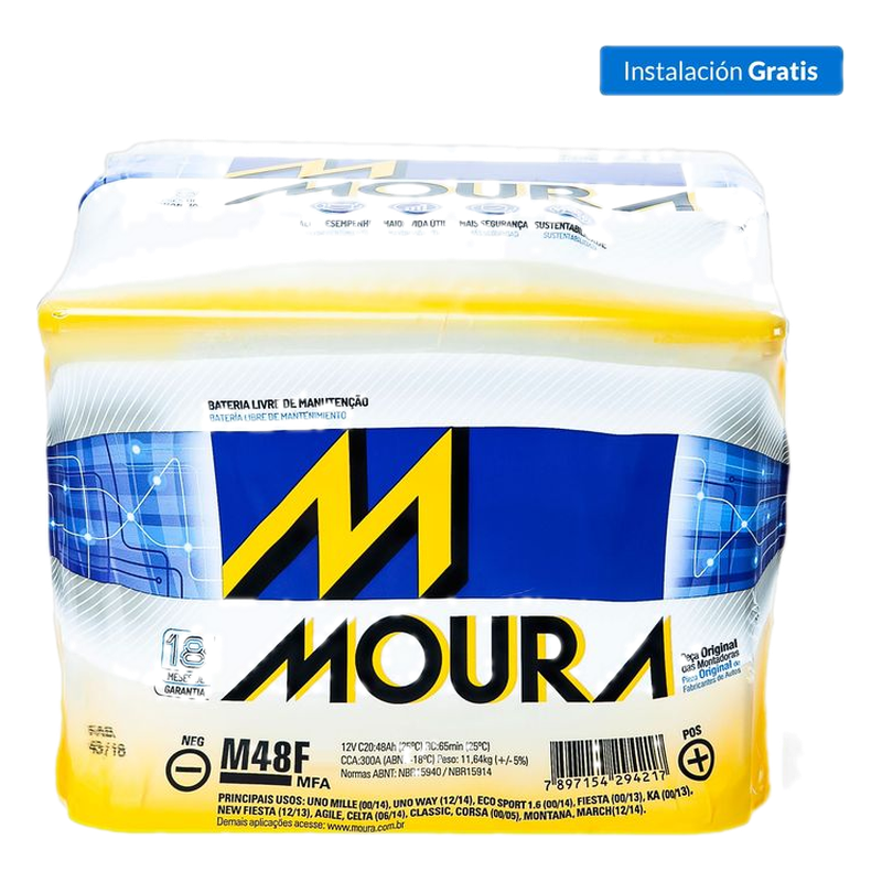 Bateria 75 Amp 48 Derecha Moura