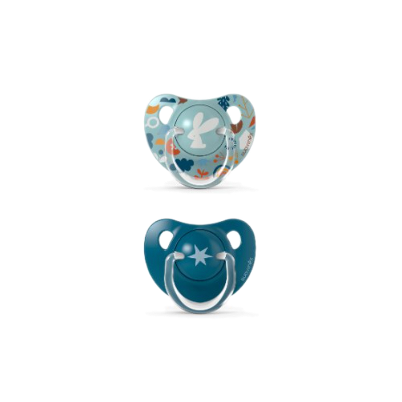 Chupete Anatómico Suavinex Silicona Azul +18 Meses 2 Unidades