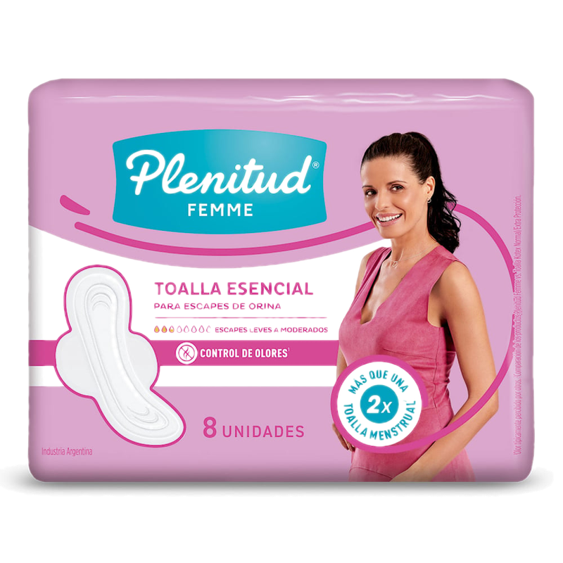 Toallas Para Incontinencia Plenitud Femme Esencial 8 Unidades
