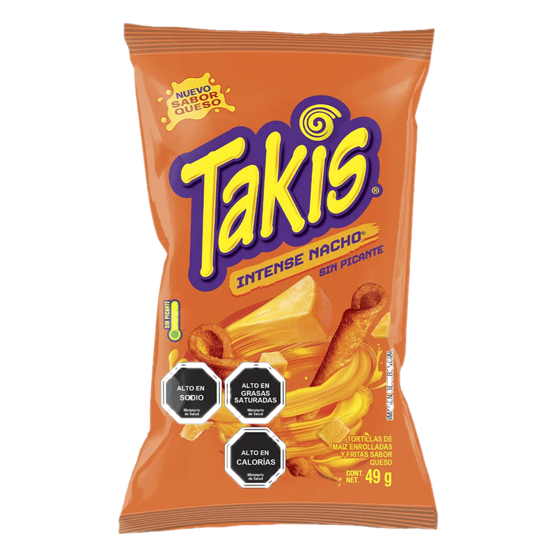 Takis Intense Nacho Sabor Queso Sin Picante 49 G