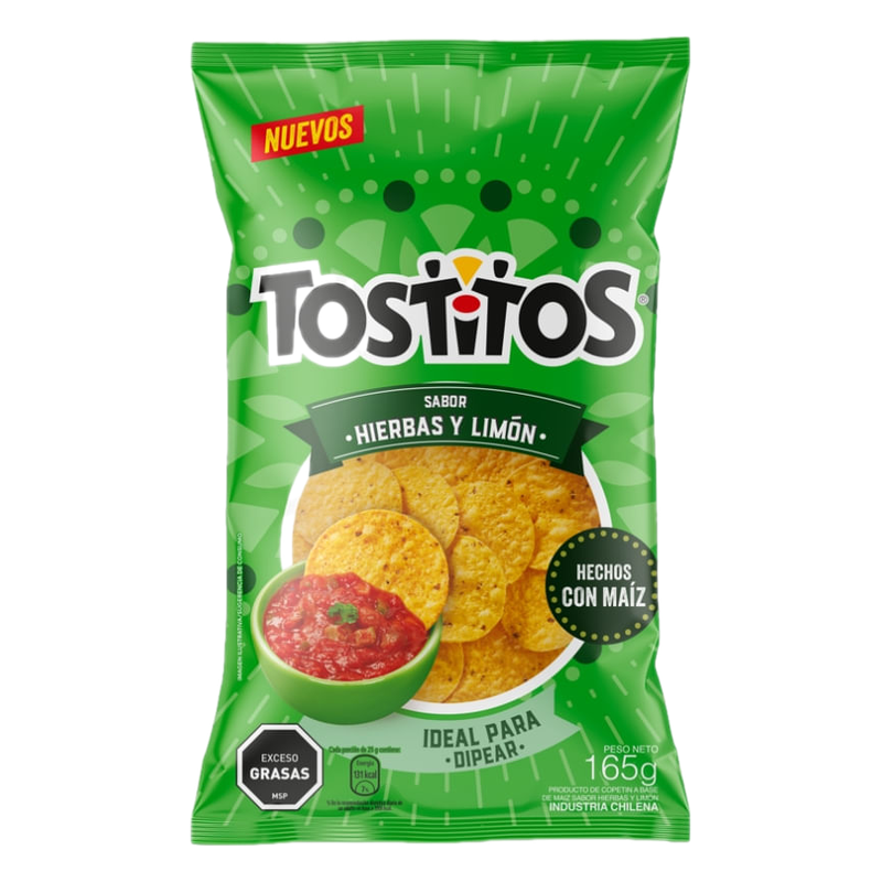 Nachos Tostitos Rounded Sabor Hierbas Y Limón 165 G