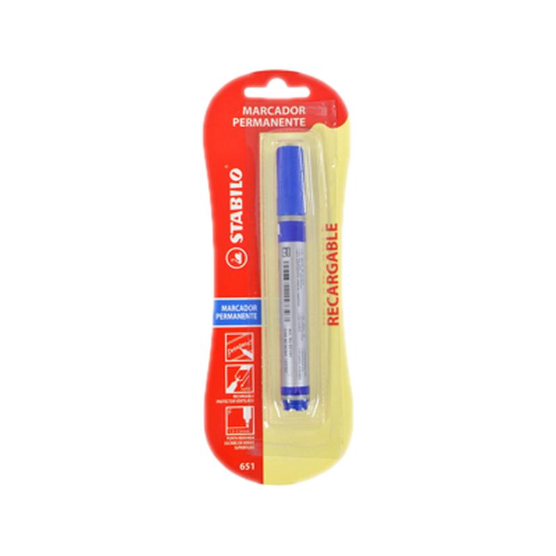 Marcador Permanente Stabilo Azul X 1 Unidad