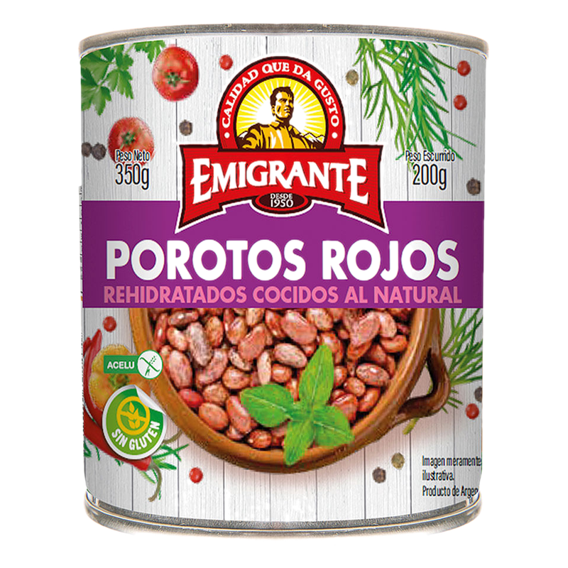 Poroto Rojo En Lata Emigrante 350 G