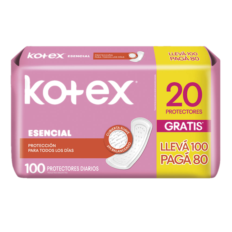 Kotex Protectores Diarios Esencial 100 Unidades