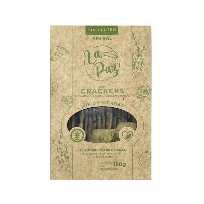 Galletas La Paz Sin Sal Con Hierbas Sin Gluten Caja 180 G