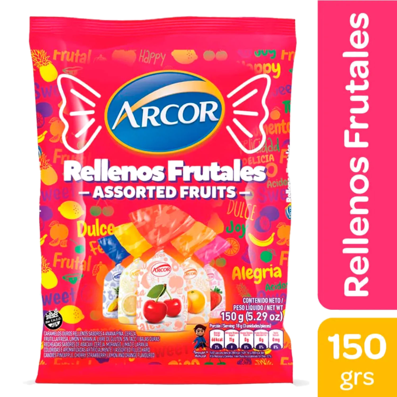 Caramelo Arcor Frutas Relleno 150 G