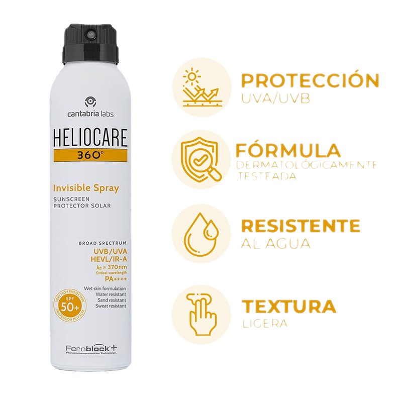 Protector Solar Heliocare 360° Spray Invisible Fps50+200 Ml