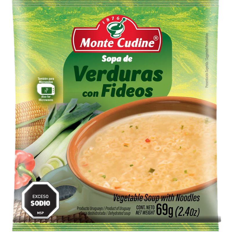 Sopa Casera Verduras Con Fideos Monte Cudine