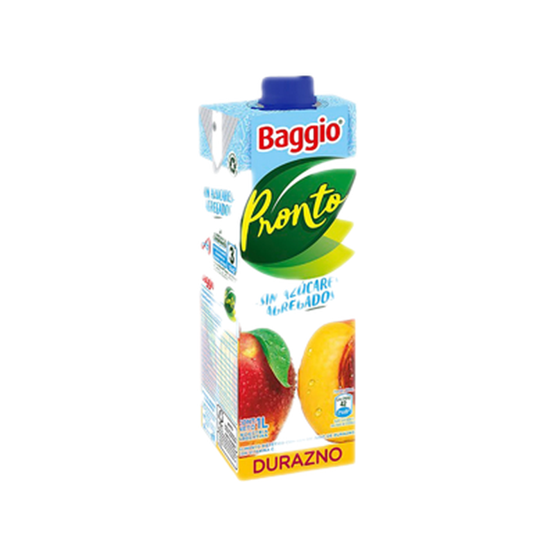 Jugo Baggio Sabor Durazno Sin Azúcar 1 L