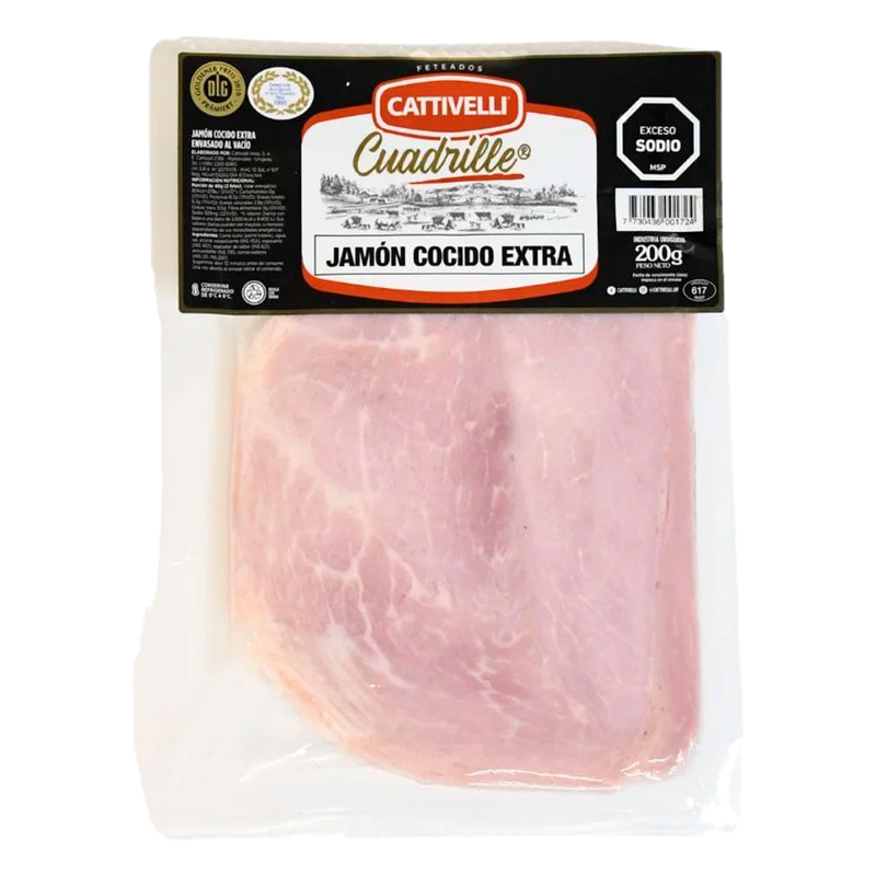 Jamón Cuadrille Envasado Al Vacío Cattivelli 200 G