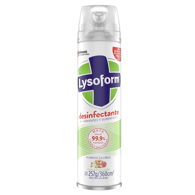 Desinfectante Lysoform Bebé Aerosol 360cc Elimina Olores