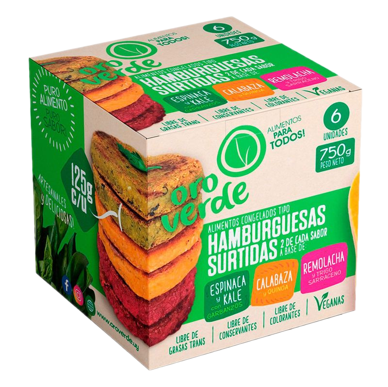 Hamburguesa Espinaca, Calabacín, Remolacha Oro Verde 6 Unidades