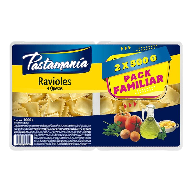 Pack Ravioles Pastamanía 4 Quesos 1 Kg