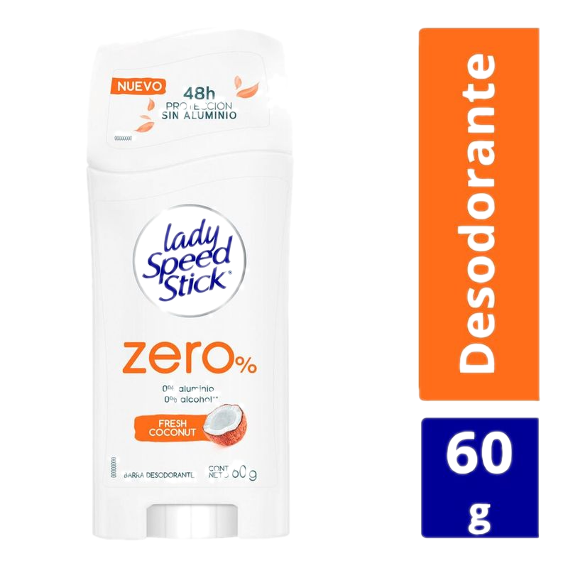 Desodorante Lady Speed Stick Zero% Fresh Coconut En Barra 60 G