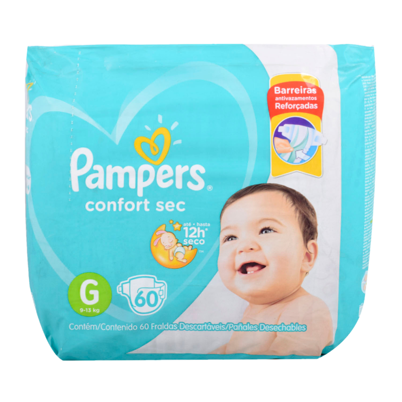 Pañales Niños Pampers Confort Sec Forte Bag T G 60 Unidades