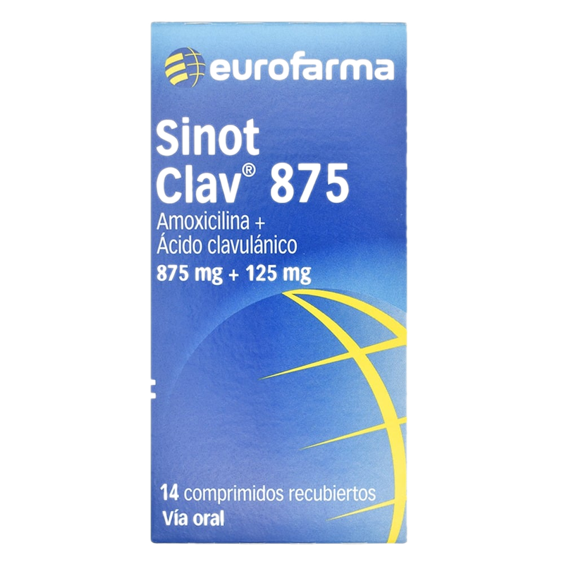 Sinot Clav 875 Mg/125 Mg 14 Comprimidos Recubiertos