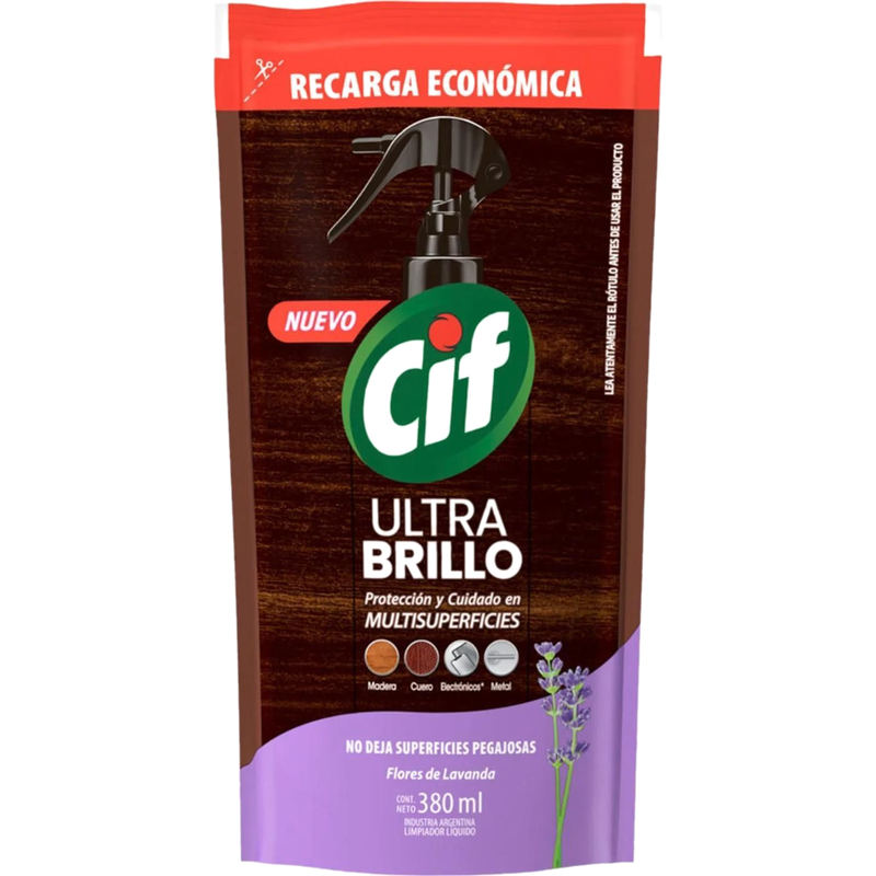 Lustramuebles Cif Multiespuma Lavanda Doypack 380 Ml