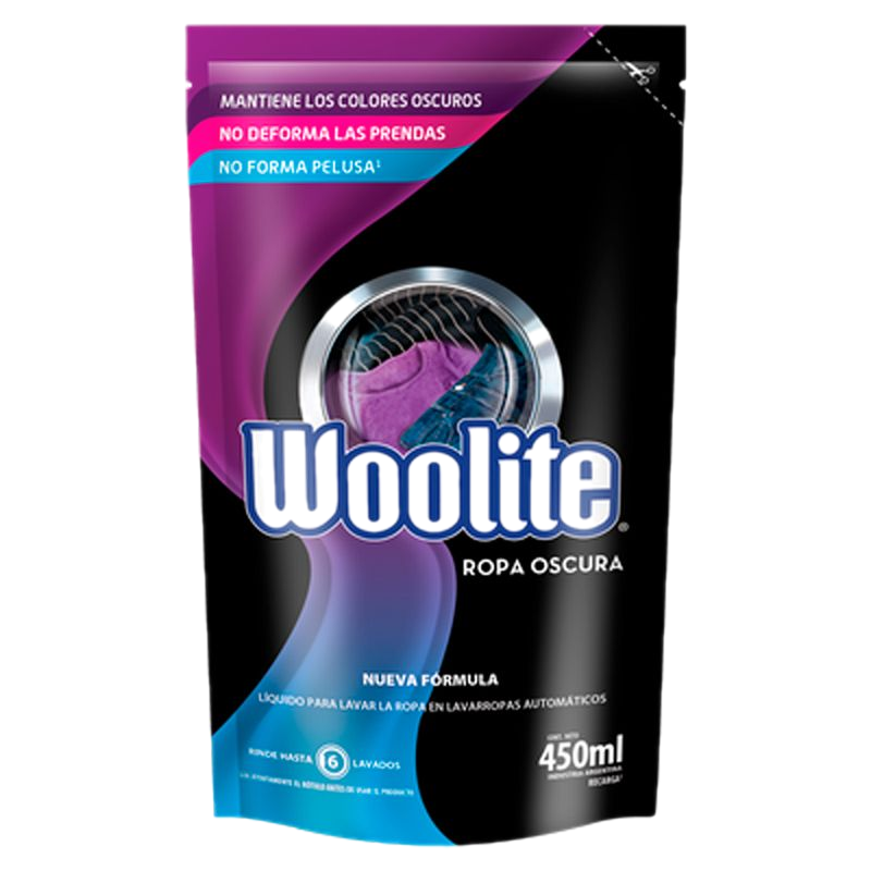 Jabón Líquido Woolite Ropa Oscuras Doy Pack 450 Ml