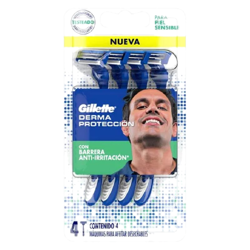 Máquina De Afeitar Gillette Derma Proteccion 4 Unidades