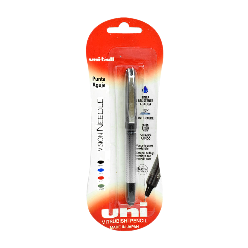 Lapicera Uni Ball Needle Vision 0.5mm Negra