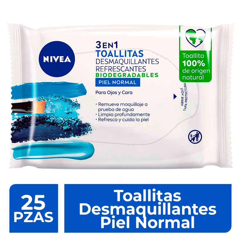 Nivea Toallitas Faciales Desmaquillantes Con Extracto De Flor De Loto 25 Pz