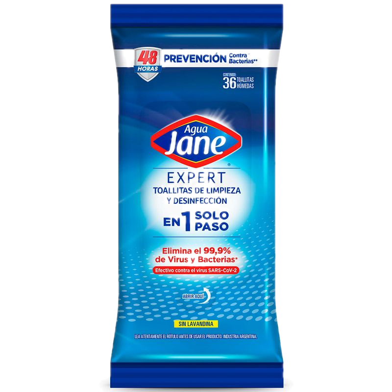 Toallitas Desinfectantes Agua Jane 36 Unidades