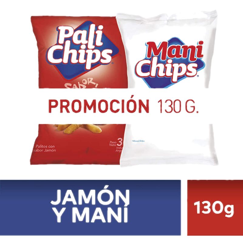 Pack Pali Chips Jamón 70 G + Maní Sin Piel 60 G