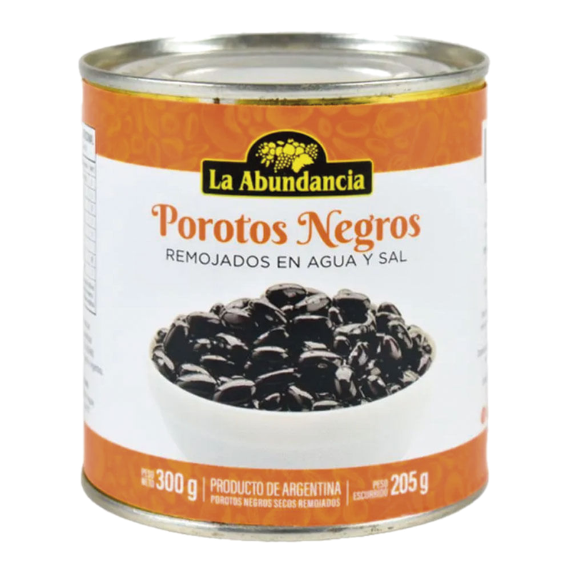 Porotos Negro La Abundancia Lata 300 G