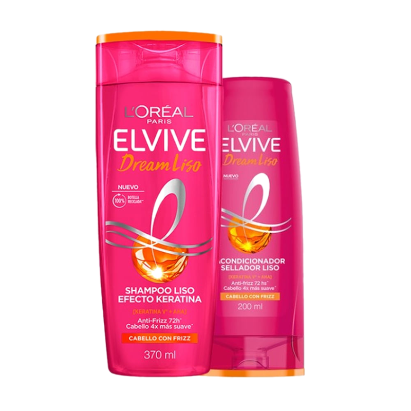 Pack Elvive Dream Liso Shampoo 370 Ml Y Acondicionador 200 Ml