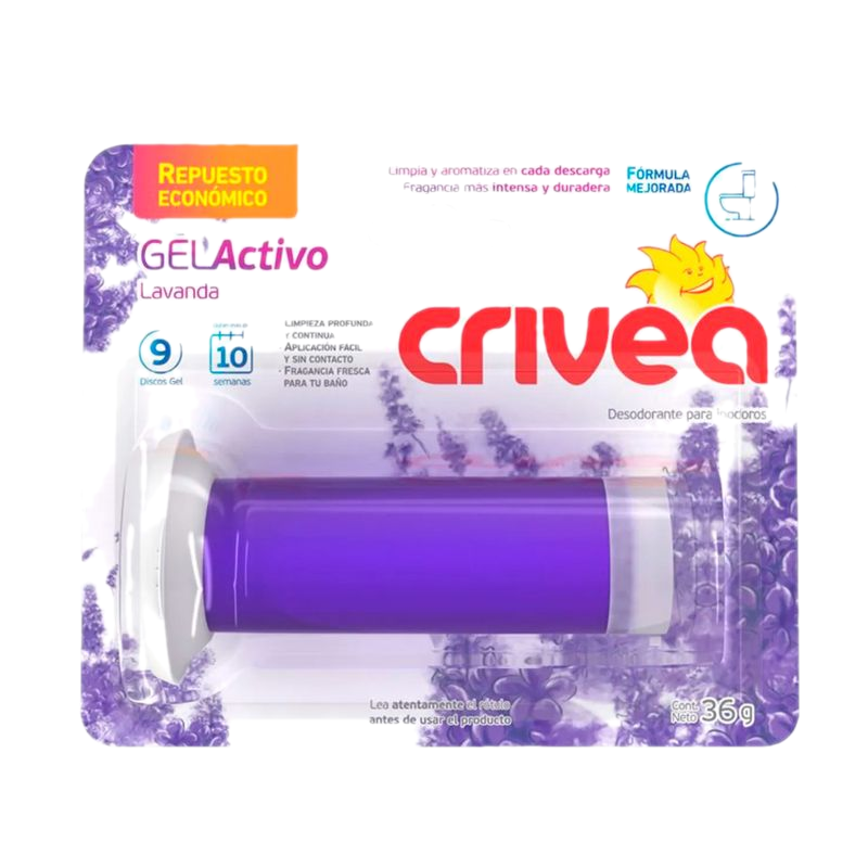 Desodorante Inodoro Crivea Gel Activo Lavanda Repuesto