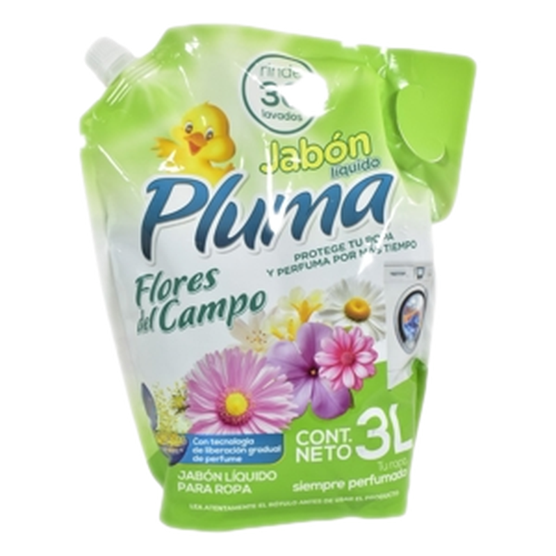 Deter Líquido Para Ropa Pluma Flores De Campo 3 L