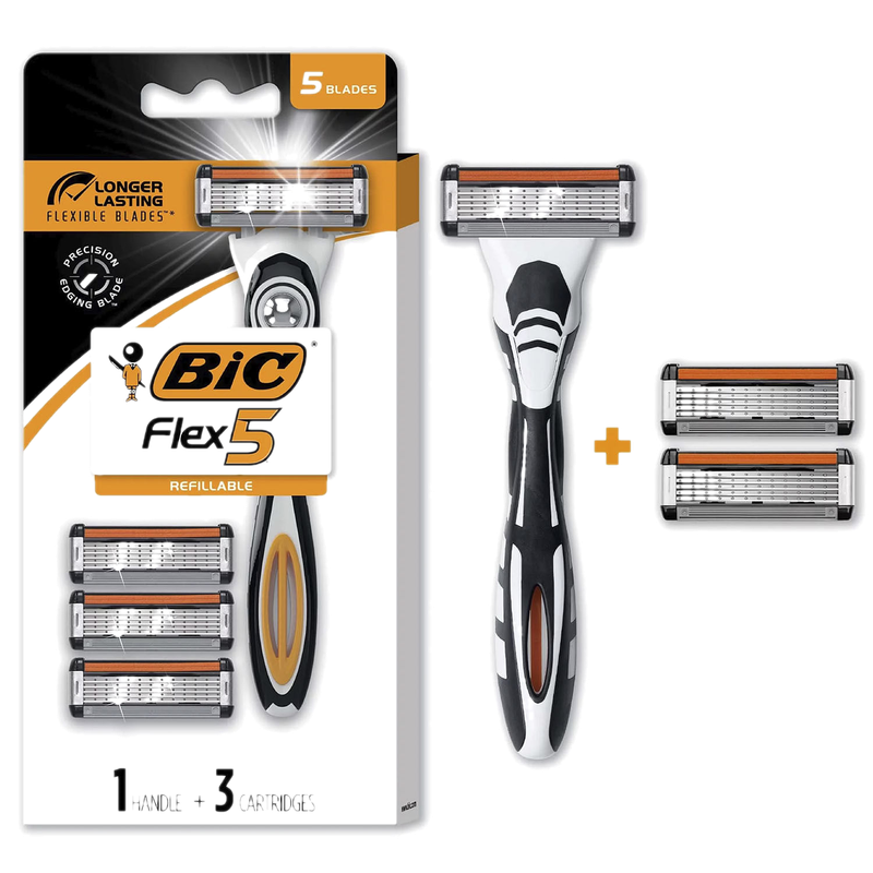 Afeitadora Bic Masculina Flex 5 Hojas +3 Cartuchos