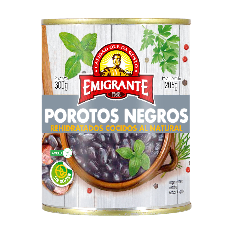 Porotos Negros Emigrante Lata 300 G