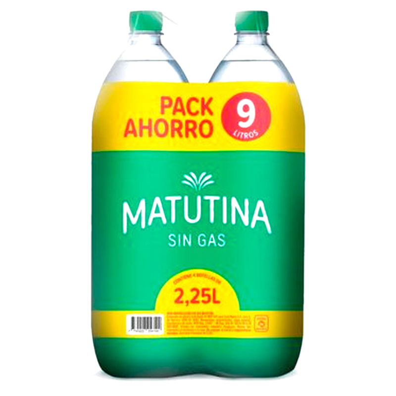 Pack Agua Matutina Sin Gas 2.25 L 4 Unidades