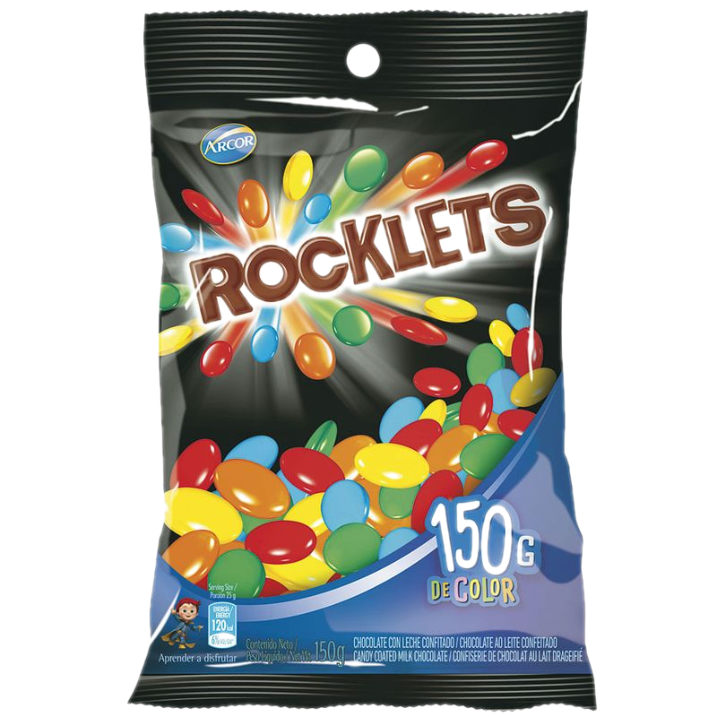 Chocolate Confitado Rocklets Arcor 150 G