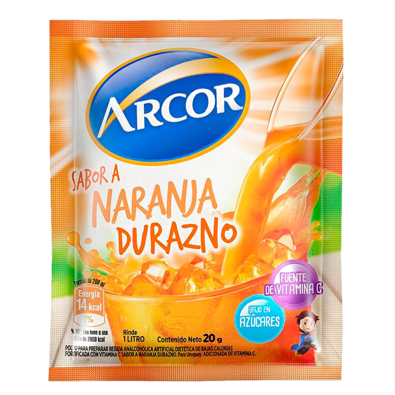 Refresco En Polv Arcor Naranja- Durazno 20 G