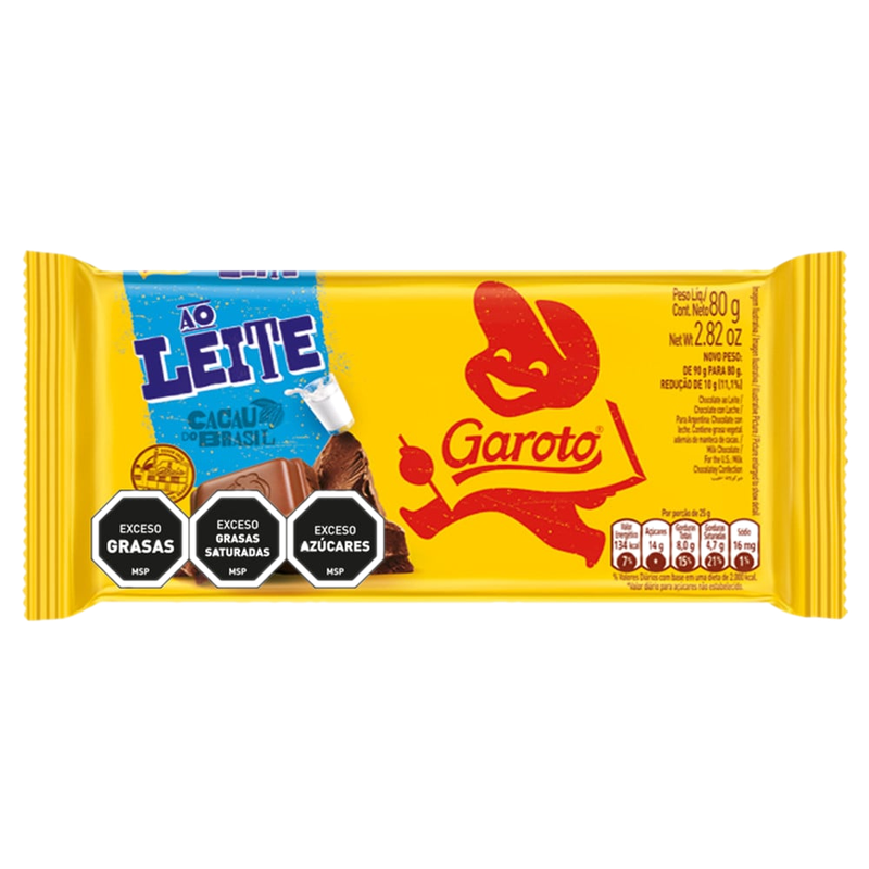 Chocolate Garoto Leche 80 G