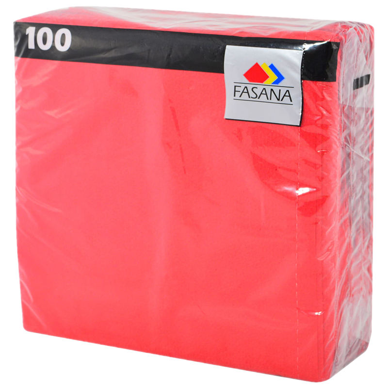 Servilleta De Papel Fasana Lisa Roja 100 Unidades