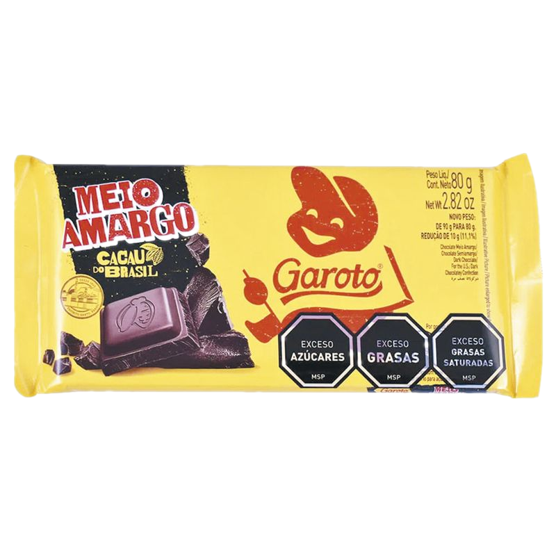Chocolate Garoto Semiamargo 80 G