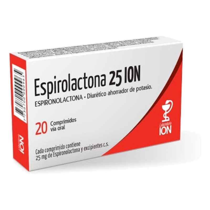 Espirolactona Ion 25 Mg X 20 Comprimidos
